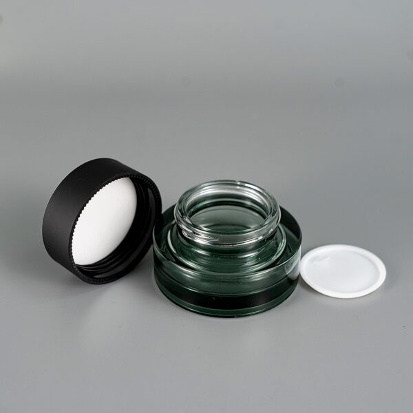thick wall glass cream jar (2)